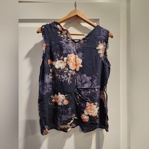 Maurices Navy Floral Tank